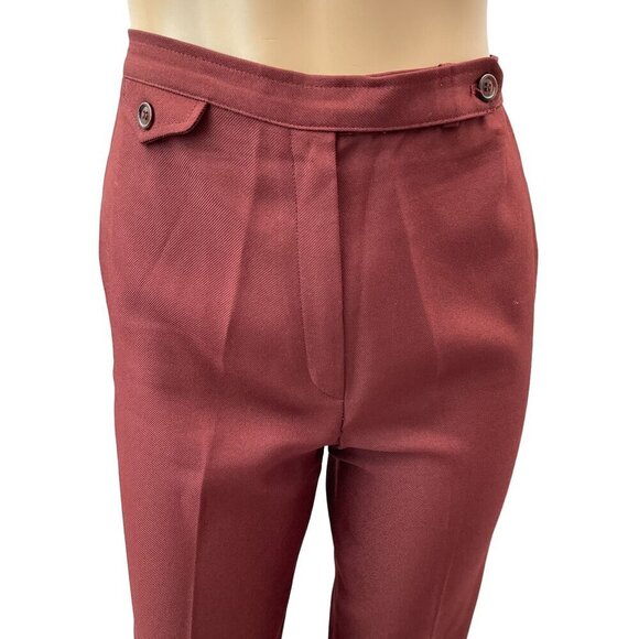 Vintage Boobie Brooks High-Waisted Straight Leg Burgundy Trousers Pants Women 26 - Picture 3 of 11